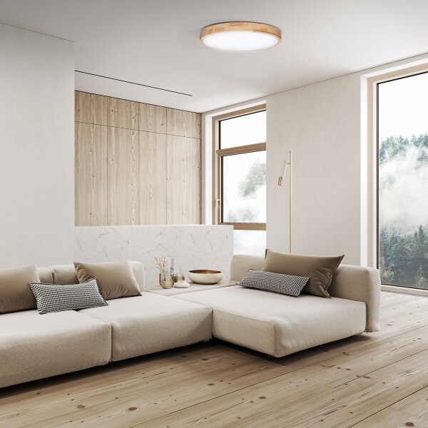 Solight WO8009- LED Димируема лампа SOLID OAK LED/48W/230V 3000-6500K Ø 39 см + д.у