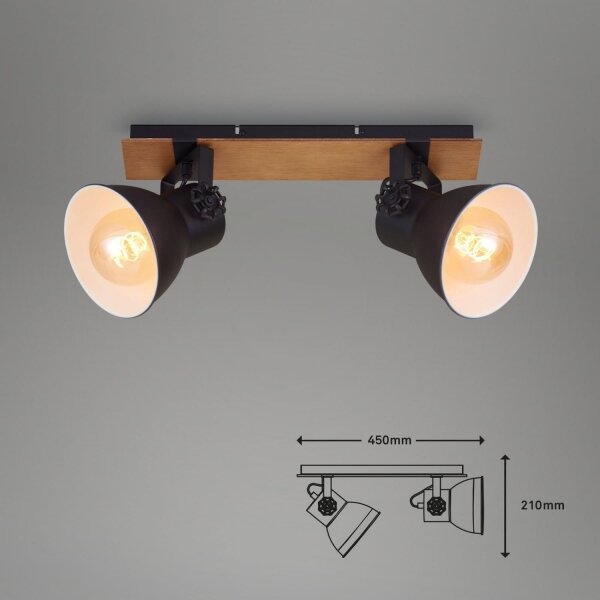 Briloner 2742-025 - Спот SPOTLIGHT 2xE27/40W/230V черен/кафяв