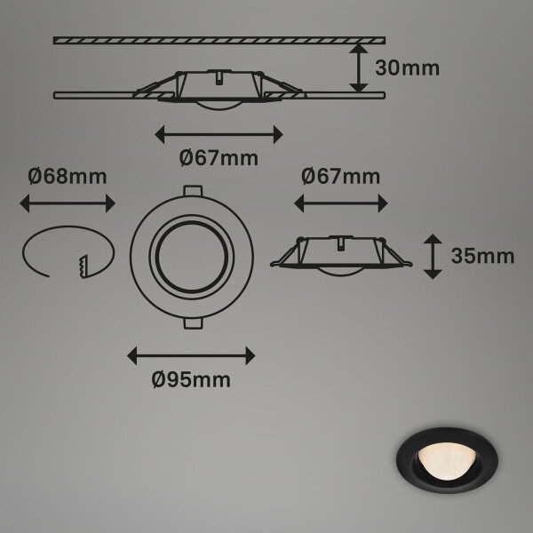 Briloner 7056-035 - К-кт 3x LED Лампа за вграждане в баня LED/3W/230V IP44