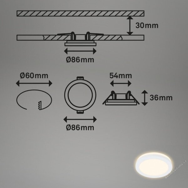 Briloner 7055-036 - К-кт 3x LED Лампа за вграждане в баня LED/3W/230V IP44