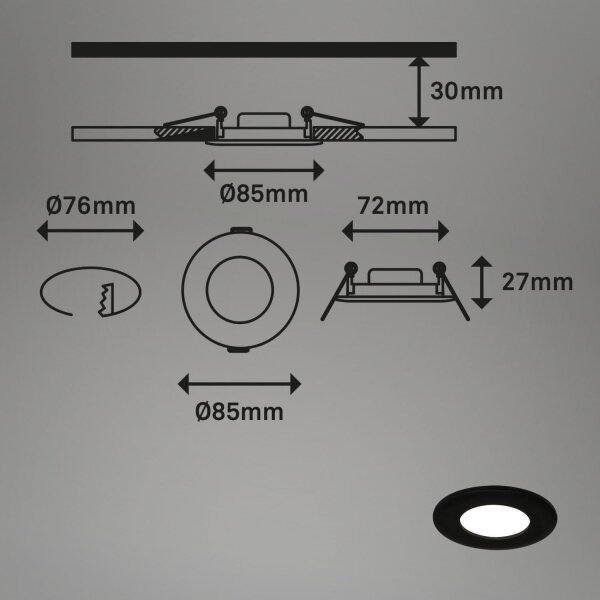 Briloner 7103-435 - К-кт 3x LED Лампа за вграждане в баня LED/5W/230V IP44