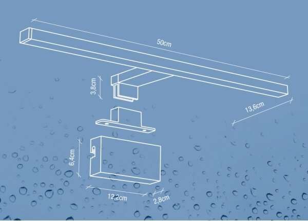 Nordlux -LED Лампа за огледало в баня MARLEE LED/8,9W/230V IP44 50 см черен