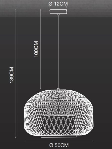 Nordlux - Пендел HISOKA 1xE27/40W/230V черен/бамбук