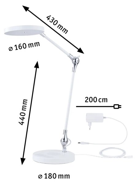 Paulmann 78011 - LED/11W Димируема настолна лампа NUMIS 230V 2700-6500K бял