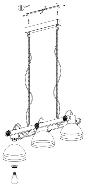 Eglo 43992 - Пендел LUBENHAM 3xE27/28W/230V - FSC сертифицирано