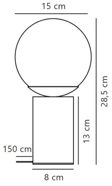 Nordlux - Настолна лампа LILLY 1xE14/25W/230V мрамор/сив