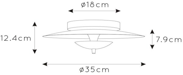 Lucide 30161/09/30 - LED Димируем плафон VULCAN LED/9W/230V черен