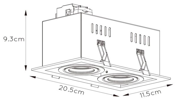 Lucide 09926/02/30 - Лампа за вграждане CHIMNEY 2xGU10/50W/230V черен