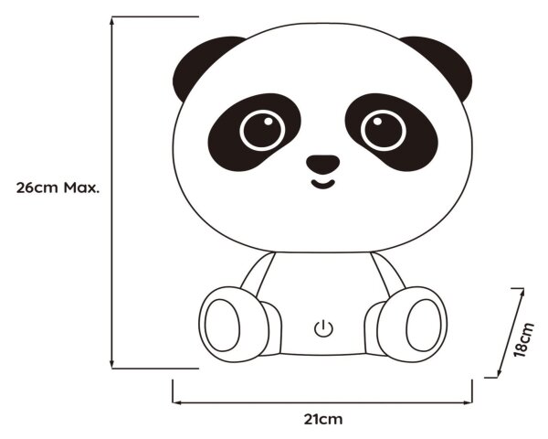 Lucide 71593/03/30 - LED димируема малка детска лампа DODO LED/3W/5V панда