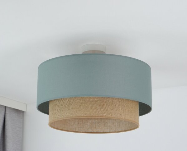 Duolla - Полилей за повърхностен монтаж BOHO 1xE27/15W/230V Ø 45 см зелен/кафяв