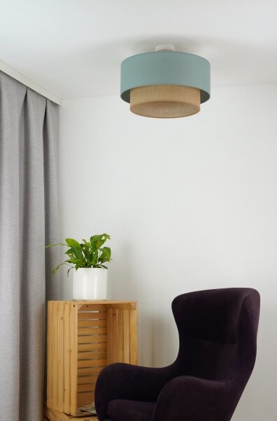Duolla - Полилей за повърхностен монтаж BOHO 1xE27/15W/230V Ø 45 см зелен/кафяв