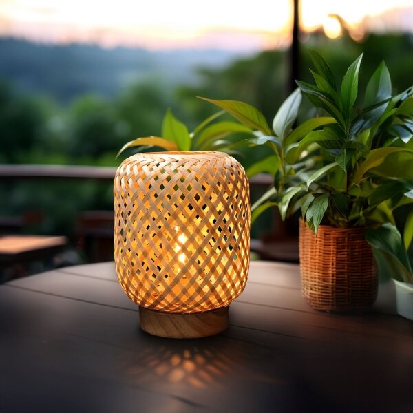 Solight WO3107 - LED Декоративна настолна лампа BOHO LED/2xAAA ратан