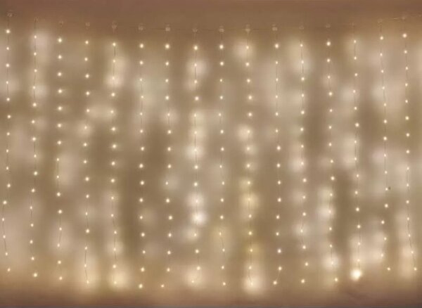 LED гирлянд за външна употреба 300 LED/8 режима 5,9 m IP44 топла бяла светлина
