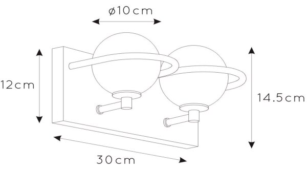 Lucide 30267/02/30 - Аплик за баня ISOBEL 2xG9/33W/230V IP44