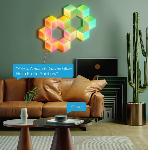 Govee - К-кт 10x LED Лампа Glide Hexa Pro LED Smart RGBIC Wi-Fi