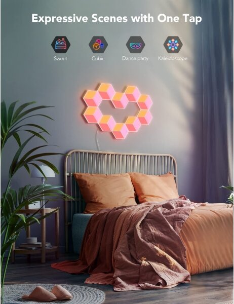 Govee - К-кт 10x LED Лампа Glide Hexa Pro LED Smart RGBIC Wi-Fi