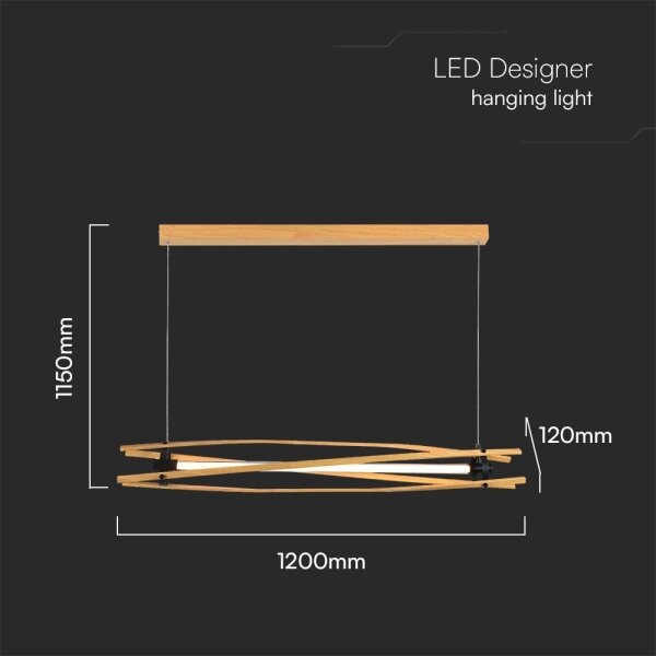 LED Пендел LED/15W/230V 3000K кафяв