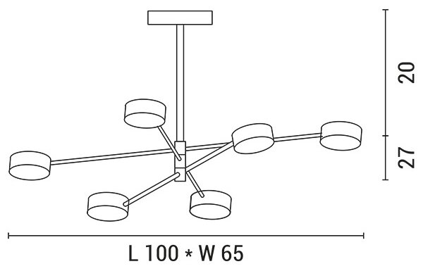 LED Полилей LED/30W/230V 3000K златист