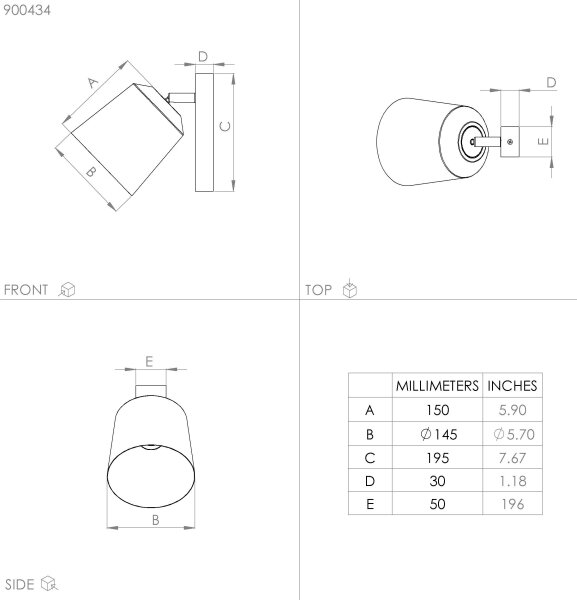 Eglo 900434 - Аплик COTORRO 1xE27/25W/230V