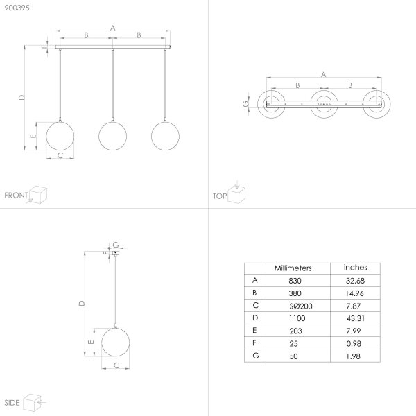 Eglo 900395 - Пендел RONDO 3xE27/40W/230V