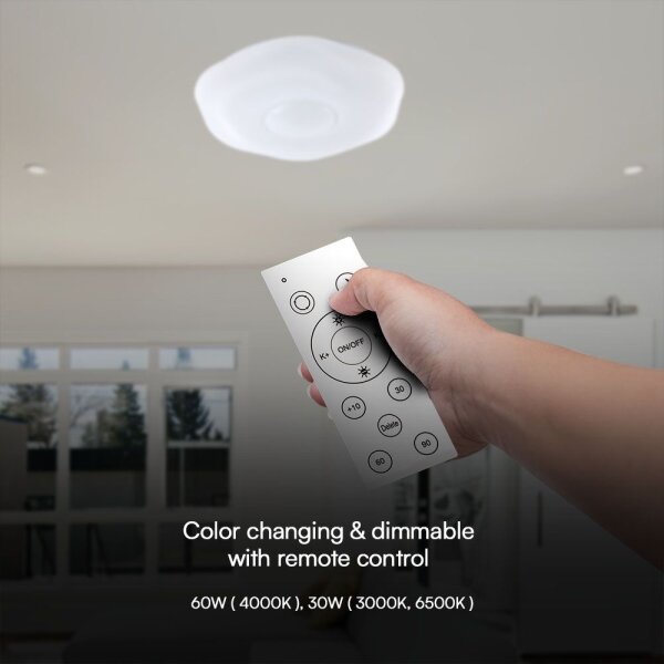 LED Димируем плафон LED/60W/230V 3000-6500K 50 см бял + д.у