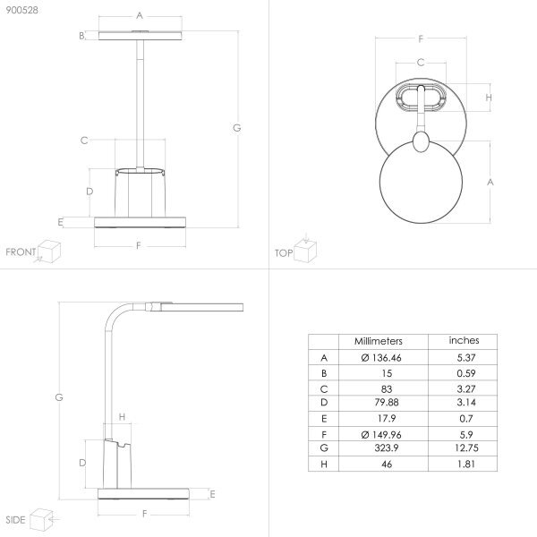 Eglo 900528 - LED Димируема настолна лампа BROLINI LED/2,1W/5V 1500 mAh черна