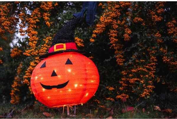 LED Екстериорен декорация HALLOWEEN LED/3xAA/топл бяло IP44 тиква