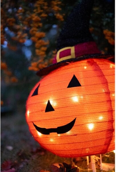 LED Екстериорен декорация HALLOWEEN LED/3xAA/топл бяло IP44 тиква