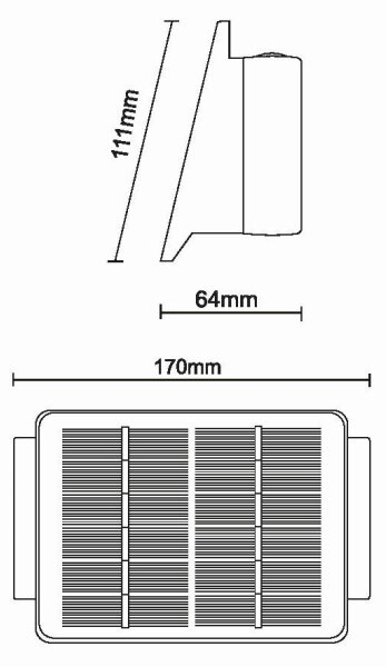 LED Соларен аплик 4xLED/1,5W/3,7V IP54 черен