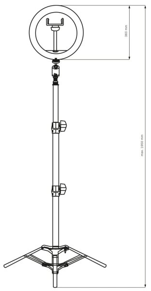 LED Димируема лампа със статив и държач за влогване LED/15W/5V 2700-6500K