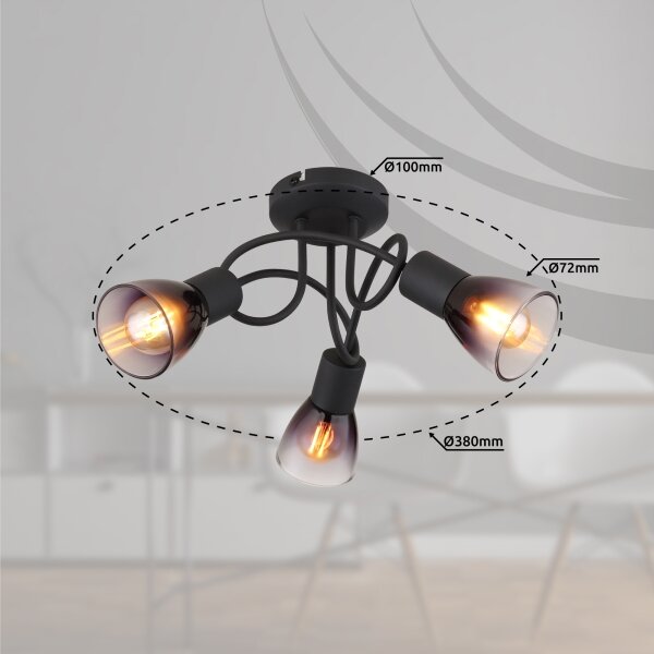 Globo 54312-3D - Полилей за повърхностен монтаж SATELLA 3xE14/25W/230V