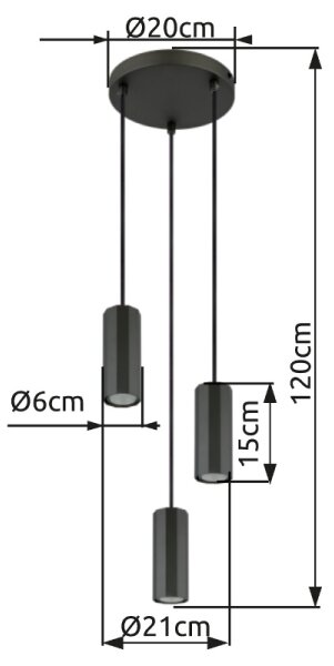 Globo 57918-3H - Пендел JAMES 3xGU10/25W/230V