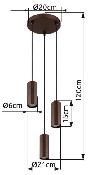 Globo 57919-3H - Пендел JAMES 3xGU10/25W/230V