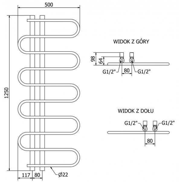 Mexen Kiso електрически радиатор 1250 x 500 mm, 300 W, бял - W114-1250-500-2300-20