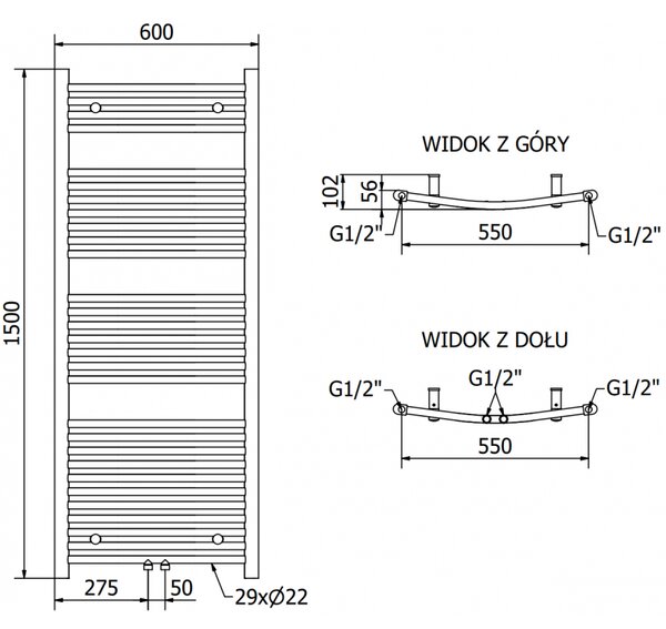 Mexen Ares електрически радиатор 1500 x 600 мм, 900 W, бял - W102-1500-600-2900-20
