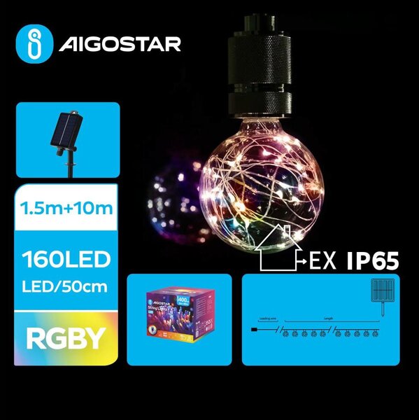 Aigostar - LED соларна верига 20xLED/8 функции 11,5m IP65 многоцветна