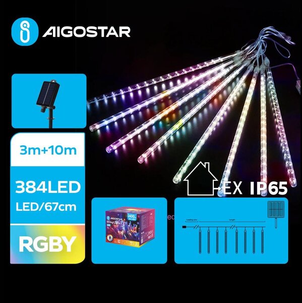 Aigostar - многоцветна соларна LED гирлянда 384xLED/13m IP65