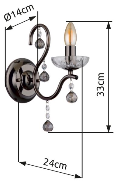 Globo 64134W - Аплик CAMILA 1xE14/40W/230V