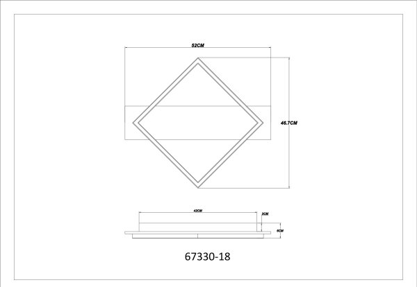 Globo 67330-18 - LED Плафониера BEATRIX I LED/18W/230V