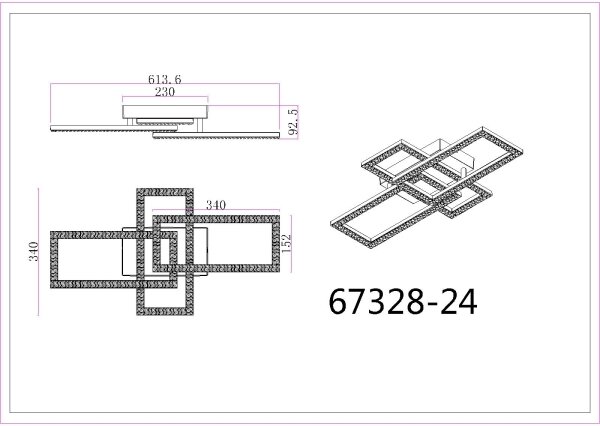 Globo 67328-24 - LED Плафониера SAPENA LED/24W/230V