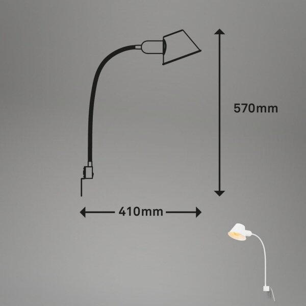 Briloner 2079-016 - Стенна гъвкава лампа 1xE27/10W/230V бял