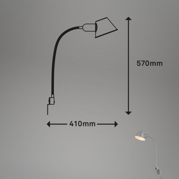 Briloner 2079-014 - Стенна гъвкава лампа 1xE27/10W/230V сребрист