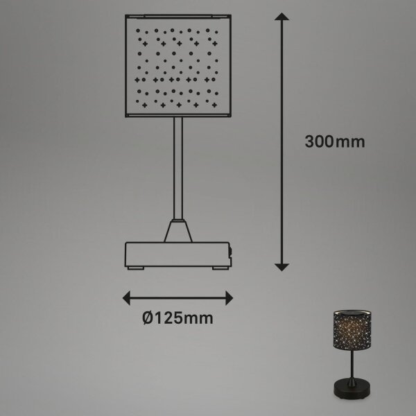 Brilo - LED Димируема акумулаторна настолна лампа LOLE LED/3W/5V IP44 черен