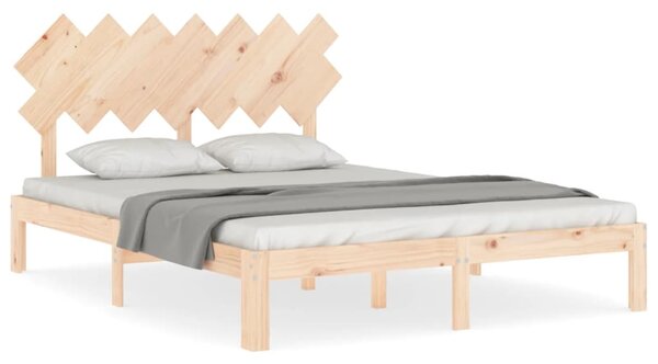 VidaXL Рамка за легло с табла 5FT King Size масивно дърво