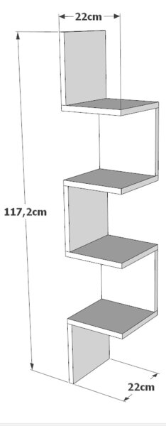 Ъглова етажерка 117,2x22 см бор атлантик