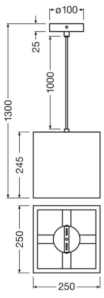 Ledvance - Пендел DECOR CARDBOARD 1xE27/15W/230V 25x25 см