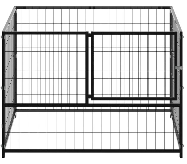 VidaXL Клетка за кучета, черна, 100x100x70 см, стомана