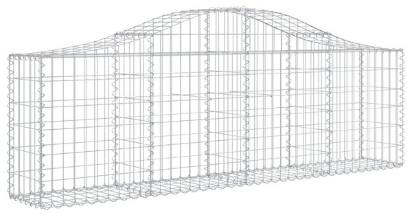 VidaXL Дъговидна габионна кошница 200x30x60/80 см поцинковано желязо