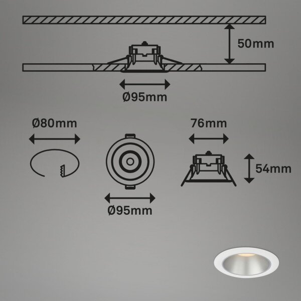 Briloner 7041-036 - К-кт 3x LED Лампа за вграждане в баня LED/4,9W/230V бял