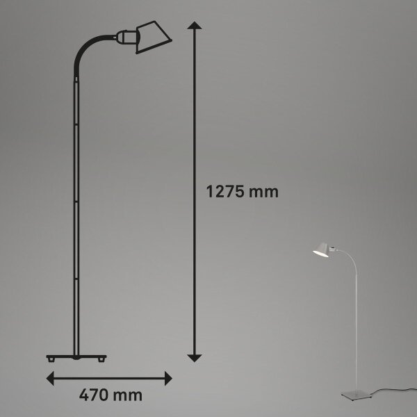 Brilo - Гъвкав лампион 1xE27/10W/230V сребрист